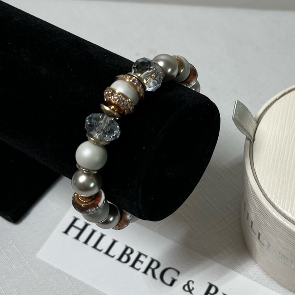 Hillberg & Berk stretch bracelet natural stones, Swarovski crystals. Versatile! - Picture 2 of 8